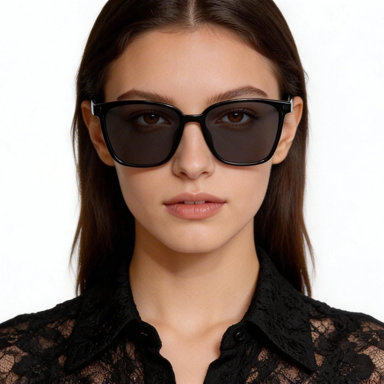 Gafas de sol rectangulares TR90 negras #BS0824-0070