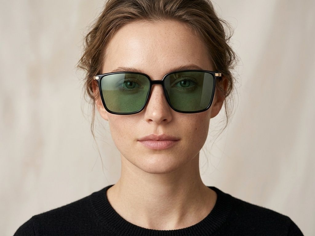 Rectangular Black TR90 Sunglasses #BS0824-0071