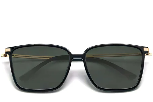 Lunettes de soleil rectangulaires noires TR90 #BS0824-0071
