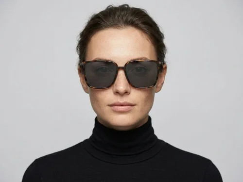 Lunettes de soleil rectangulaires en écaille de tortue TR90 #BS0824-0072