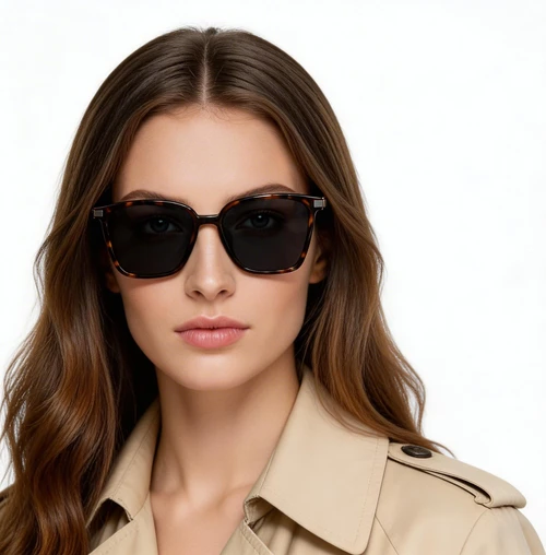 Occhiali da sole rettangolari in TR90 effetto tartaruga #BS0824-0072