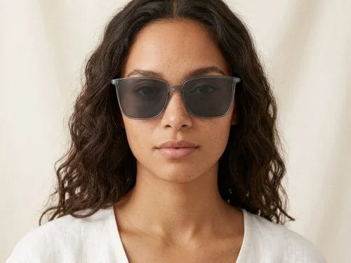 Lunettes de soleil rectangulaires grises TR90 #BS0824-0073