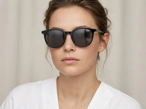 Lunettes de soleil ovales noires TR90 #BS0824-0074