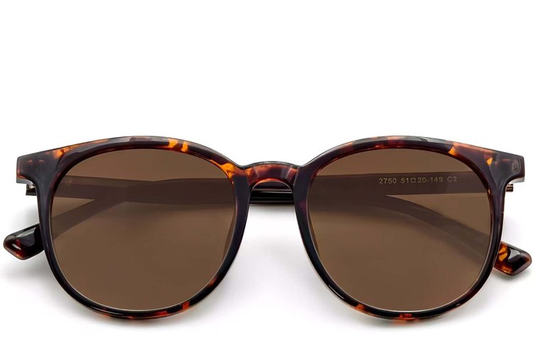 Lunettes de soleil ovales écaille de tortue TR90 #BS0824-0075