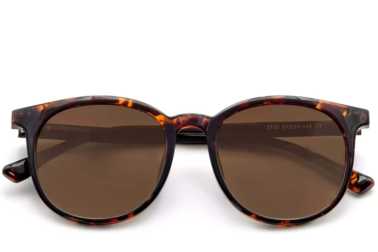 Lunettes de soleil ovales écaille de tortue TR90 #BS0824-0075