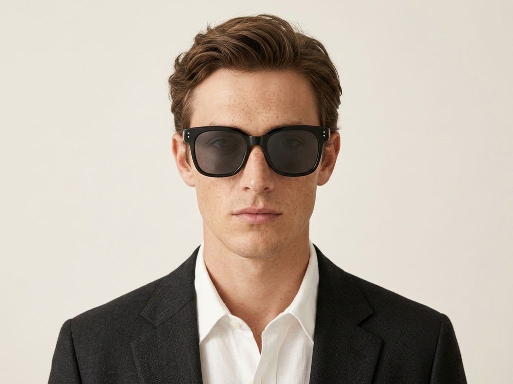 Gafas de sol rectangulares TR90 negras #BS0824-0076