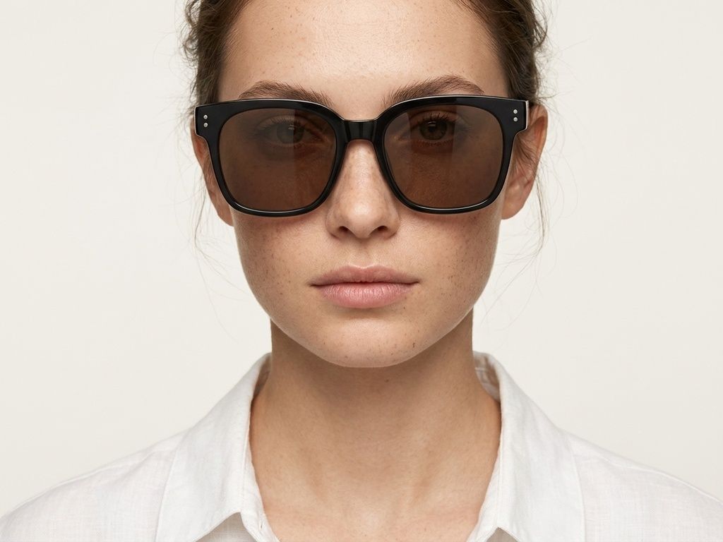 Gafas de sol rectangulares TR90 negras #BS0824-0077