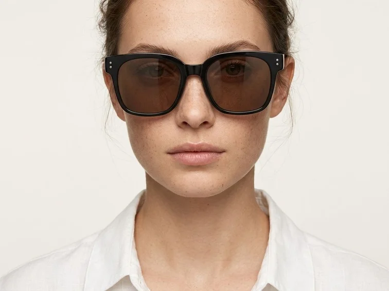 Gafas de sol rectangulares TR90 negras #BS0824-0077