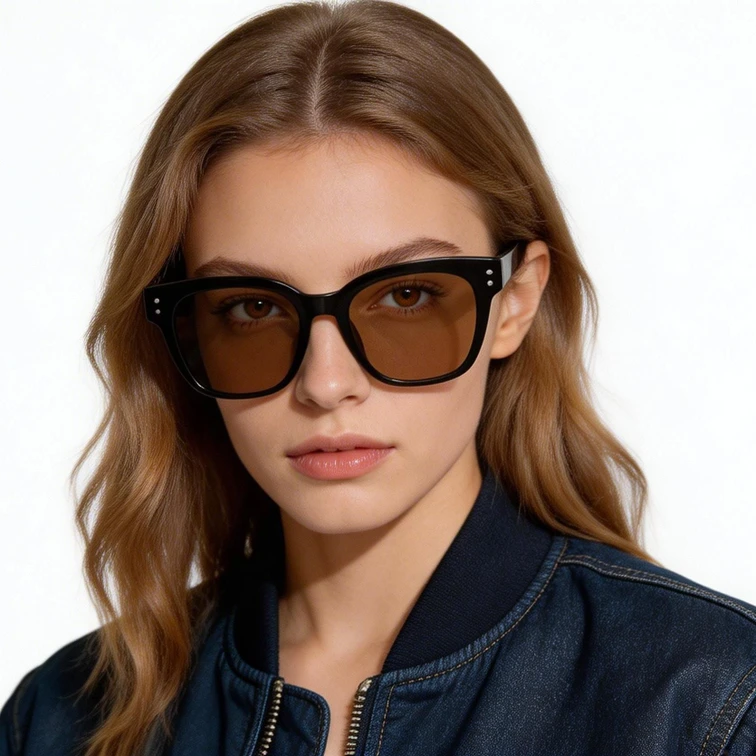 Rectangular Black TR90 Sunglasses #BS0824-0077