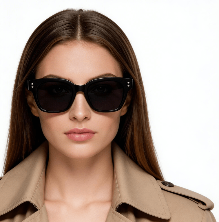 Rectangular Black TR90 Sunglasses #BS0824-0078