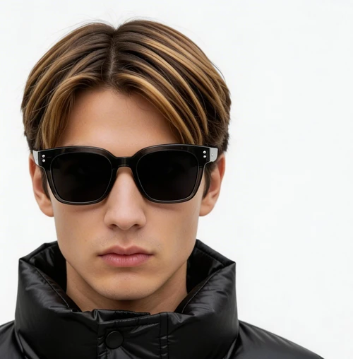 Lunettes de soleil rectangulaires grises TR90 #BS0824-0079