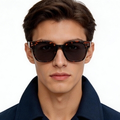 Gafas de sol rectangulares TR90 con diseño de carey #BS0824-0080