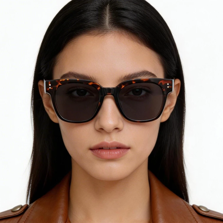 Rectangular Tortoiseshell TR90 Sunglasses #BS0824-0080