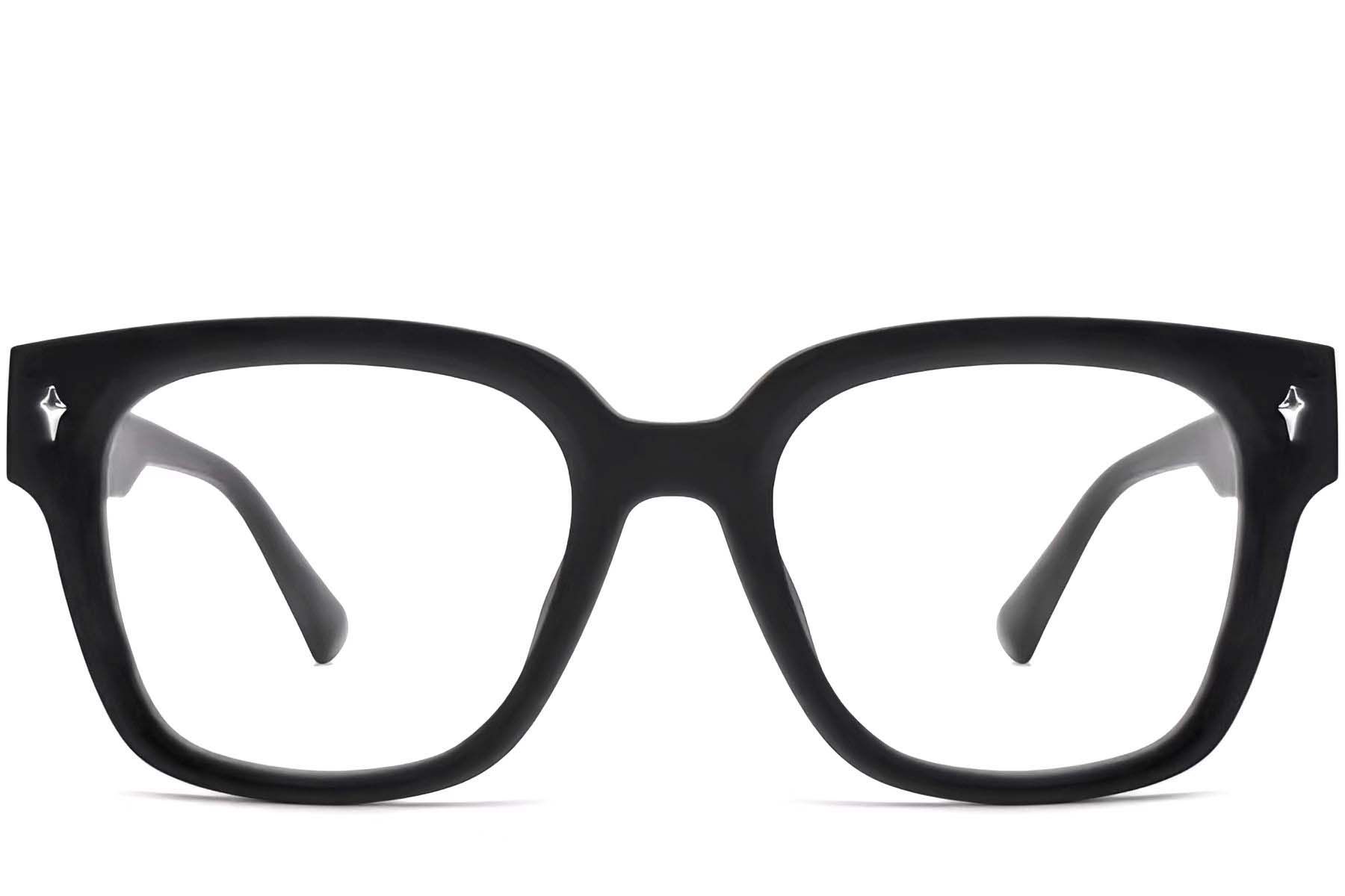 Rechteckige schwarze TR90-Brille #BS0824-0081