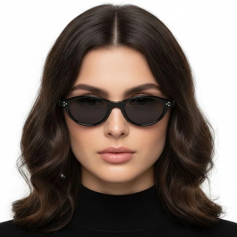 Oval Black TR90 Sunglasses #BS0824-0082