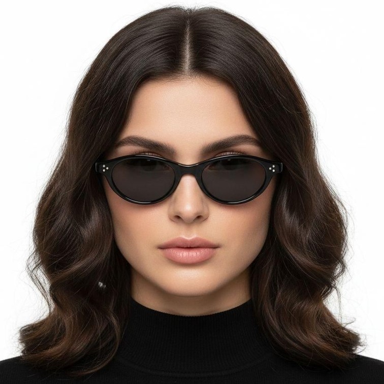 Ovale zwarte TR90 zonnebril #BS0824-0082
