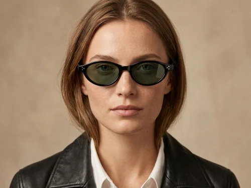 Lunettes de soleil ovales noires TR90 #BS0824-0083