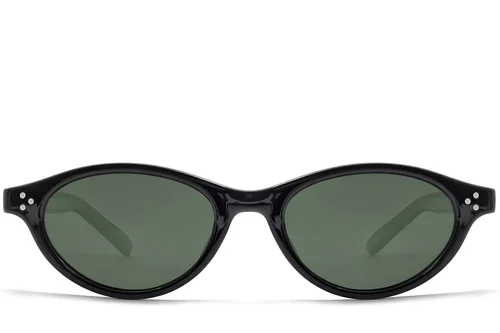 Lunettes de soleil ovales noires TR90 #BS0824-0083