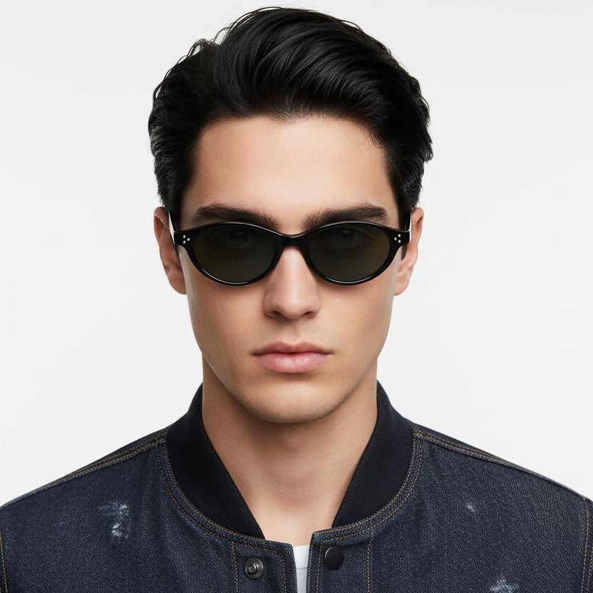 Ovale zwarte TR90 zonnebril #BS0824-0083