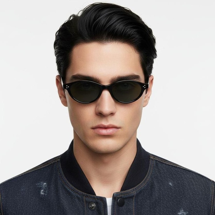 Oval Black TR90 Sunglasses #BS0824-0083