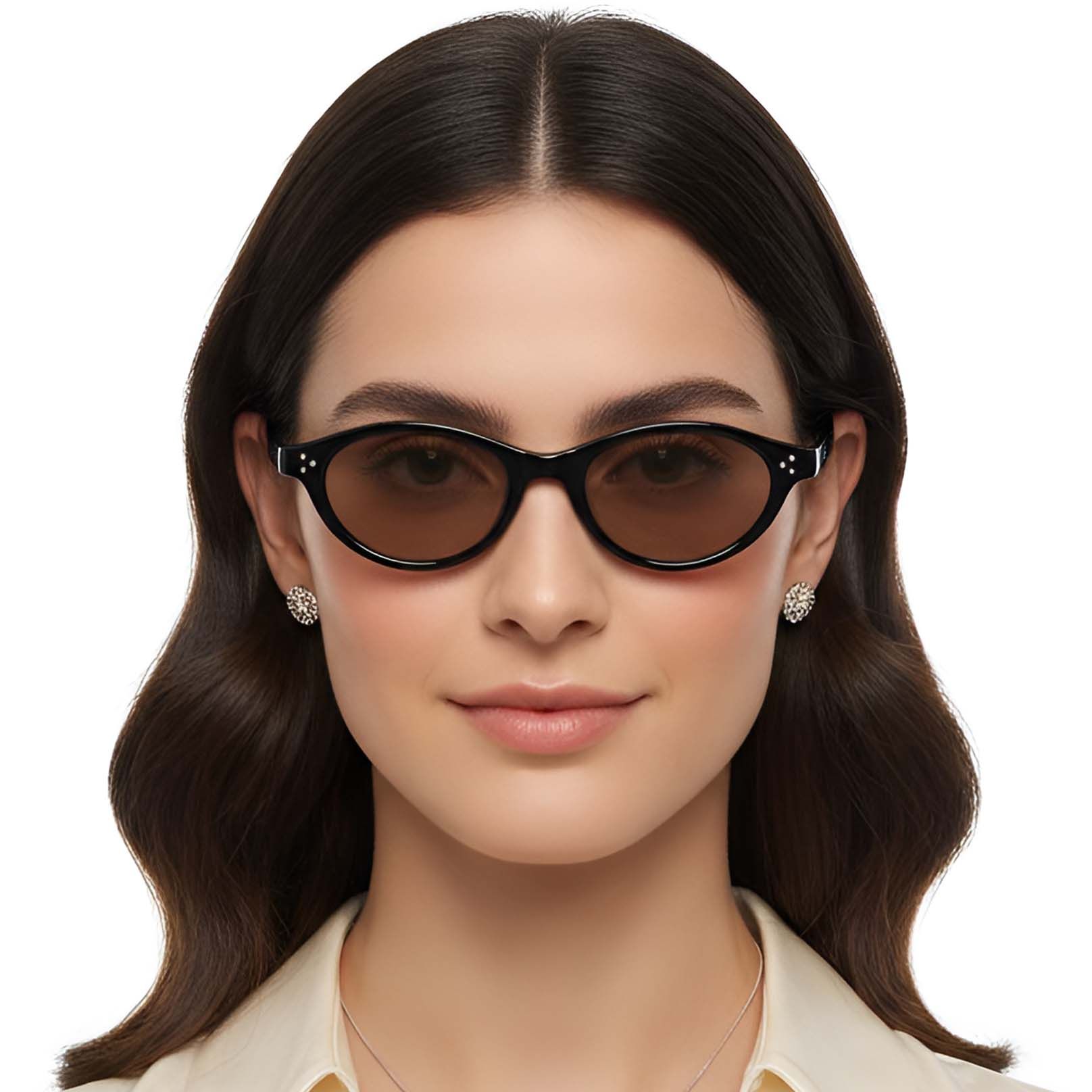 Oval Black TR90 Sunglasses #BS0824-0084