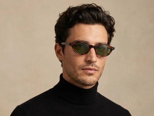 Lunettes de soleil ovales écaille de tortue TR90 #BS0824-0085