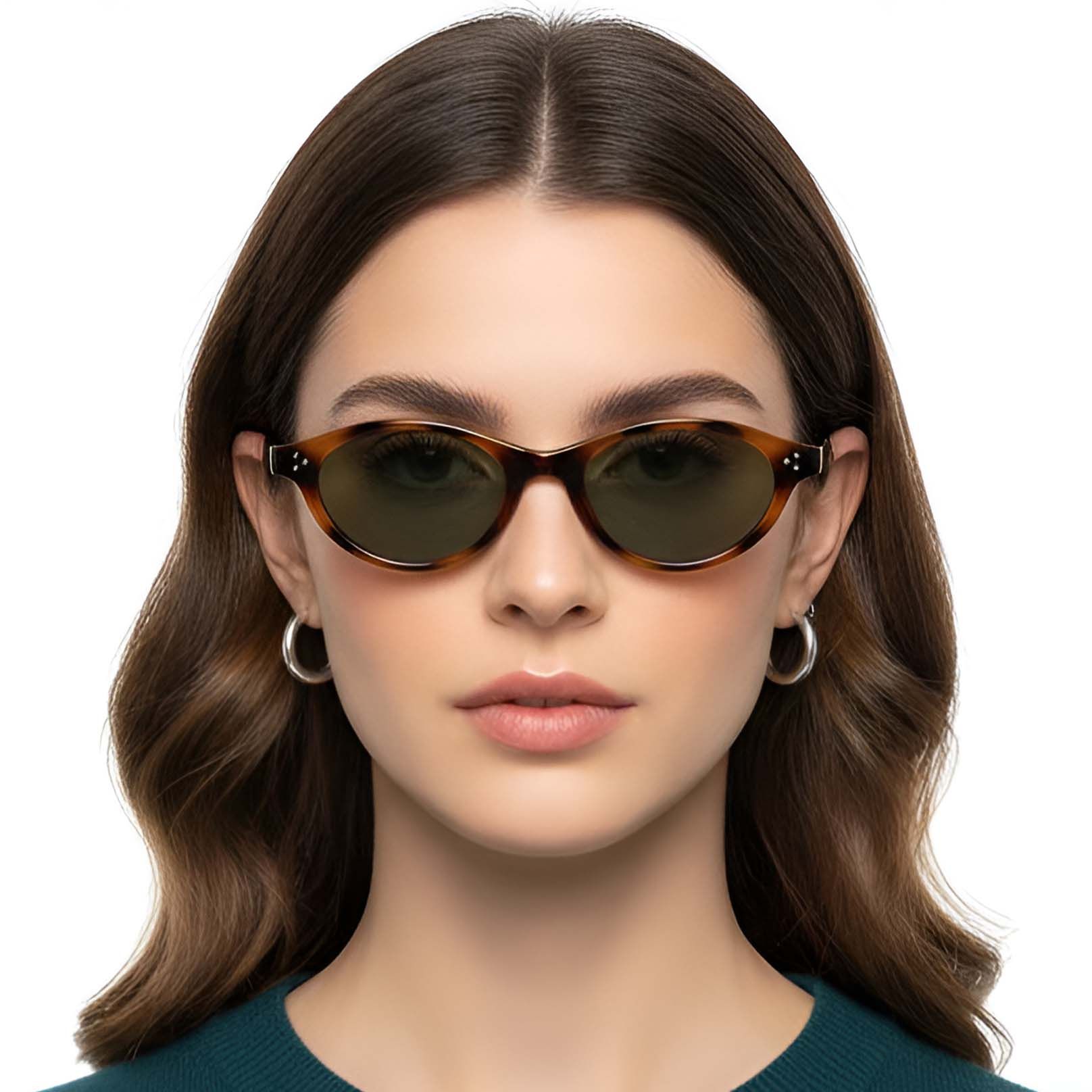 Oval Tortoiseshell TR90 Sunglasses #BS0824-0085