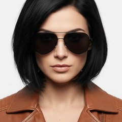 Aviator Black Metal Sunglasses #BS0824-0086