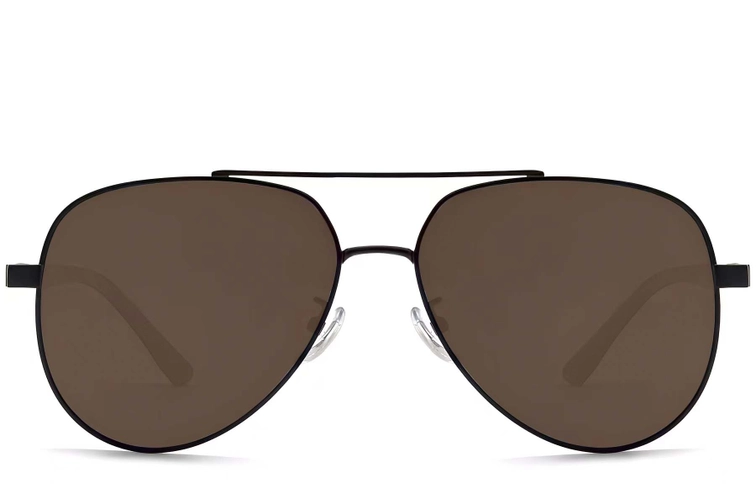 Aviator Black Metal Sunglasses #BS0824-0088