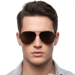 Aviator Black Metal Sunglasses #BS0824-0088
