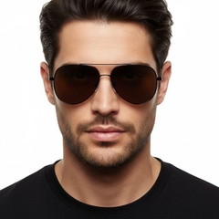 Aviator Black Metal Sunglasses #BS0824-0088