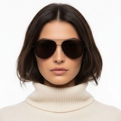 Aviator Black Metal Sunglasses #BS0824-0088