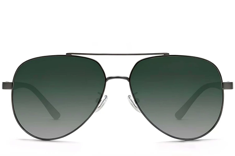 Gafas de sol de metal gris aviador #BS0824-0089
