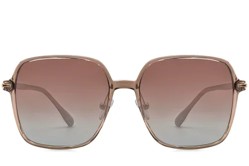 Lunettes de soleil rectangulaires marron TR90 #BS0824-0098