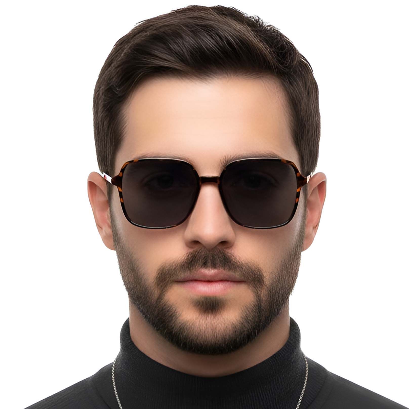 Rectangular Tortoiseshell TR90 Sunglasses #BS0824-0099