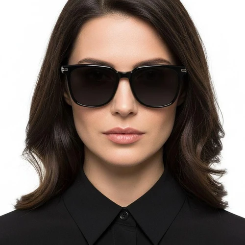 Gafas de sol rectangulares negras TR90 #BS0824-0100
