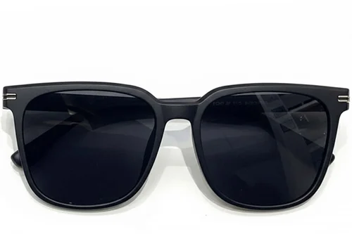 Lunettes de soleil rectangulaires noires TR90 #BS0824-0101