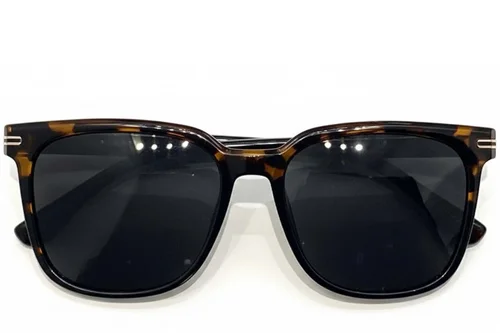 Lunettes de soleil rectangulaires écaille de tortue TR90 #BS0824-0105