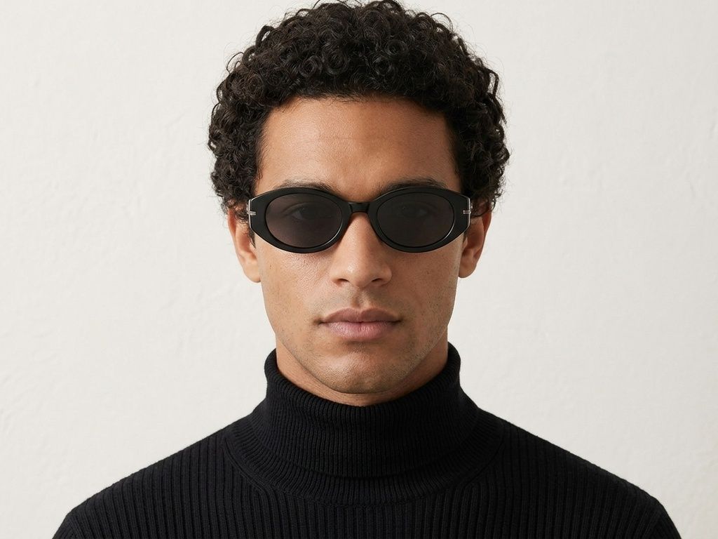 Oval Black TR90 Sunglasses #BS0824-0106