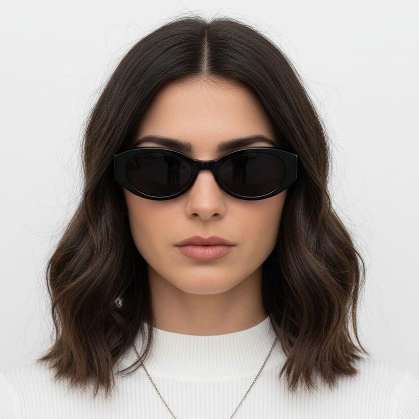 Oval Black TR90 Sunglasses #BS0824-0106