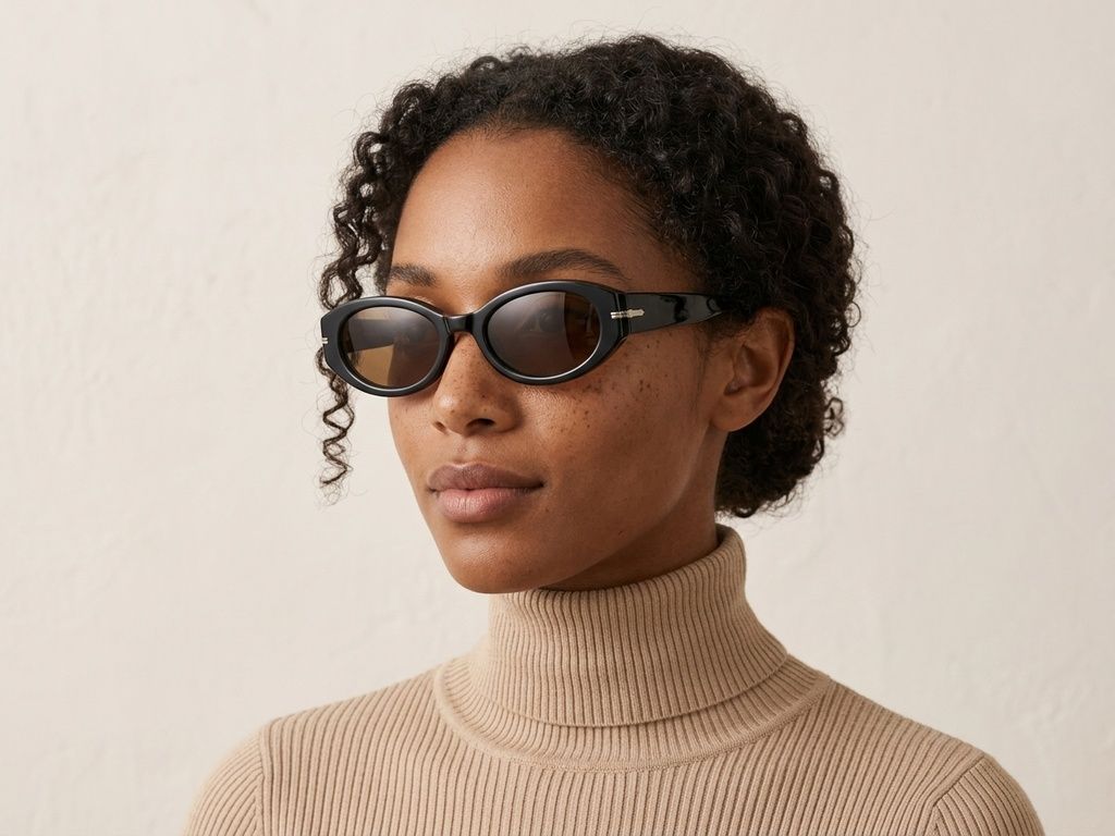 Oval Black TR90 Sunglasses #BS0824-0108