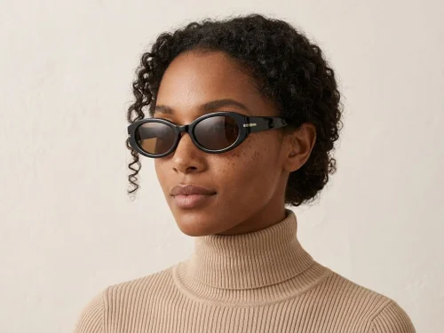 Oval Black TR90 Sunglasses #BS0824-0108