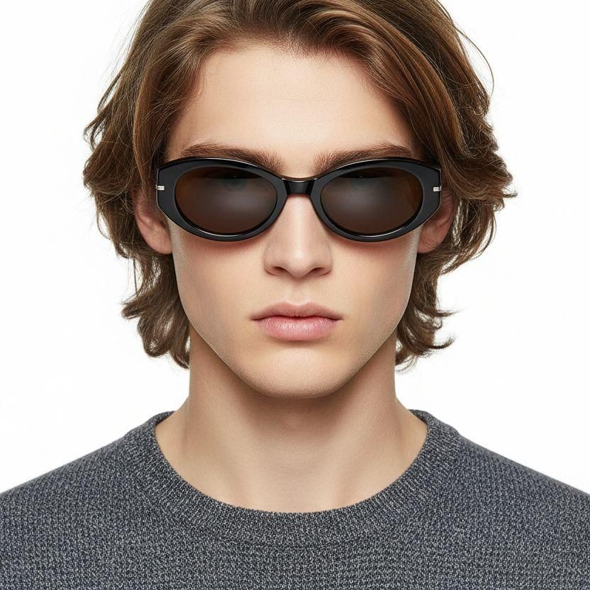 Oval Black TR90 Sunglasses #BS0824-0108
