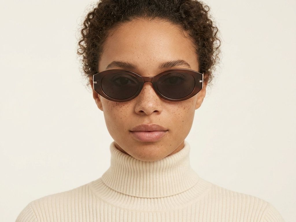 Oval Brown TR90 Sunglasses #BS0824-0109