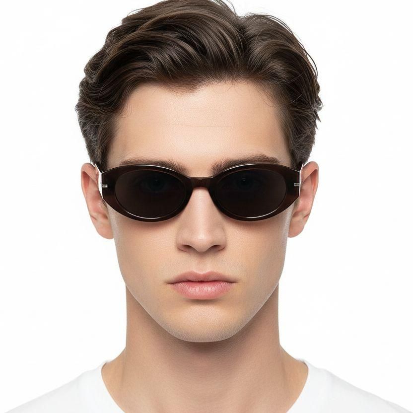 Oval Brown TR90 Sunglasses #BS0824-0109