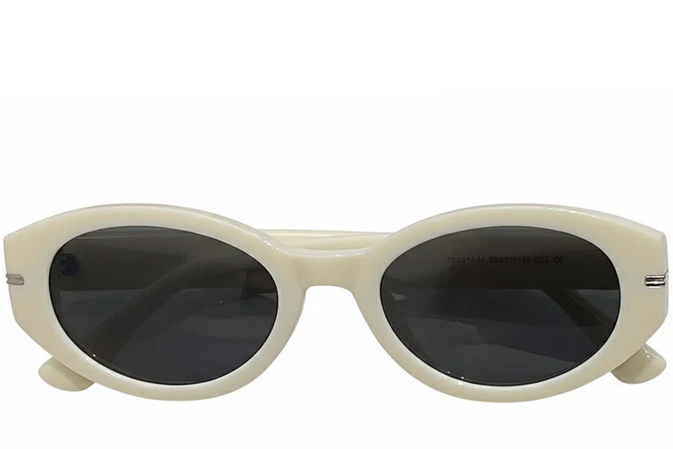 Occhiali da sole ovali color crema in TR90 #BS0824-0110
