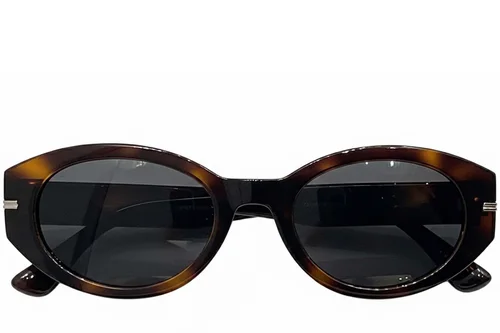 Lunettes de soleil ovales écaille de tortue TR90 #BS0824-0111