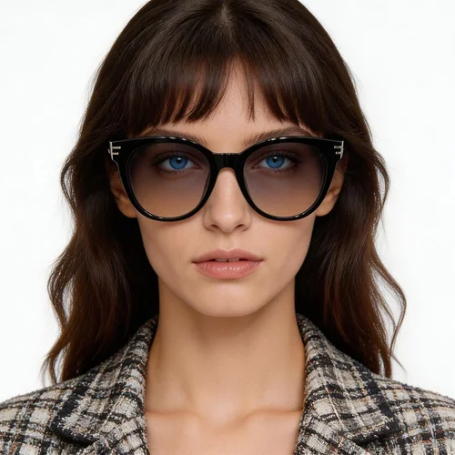 Lunettes de soleil ovales noires TR90 #BS0824-0114