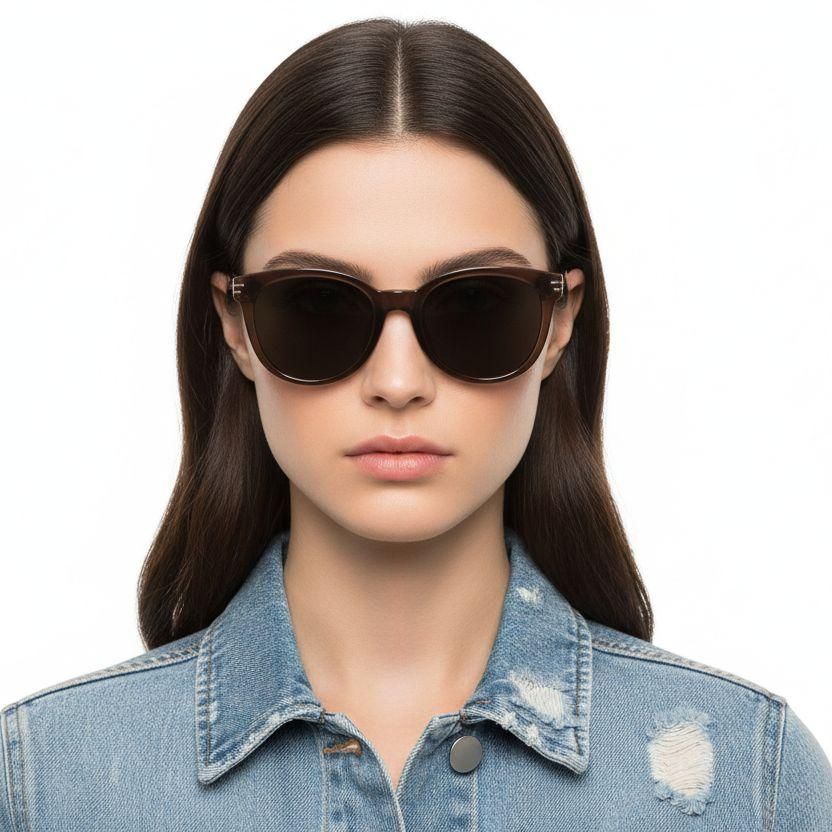 Oval Brown TR90 Sunglasses #BS0824-0115