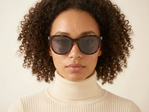 Lunettes de soleil ovales écaille de tortue TR90 #BS0824-0116